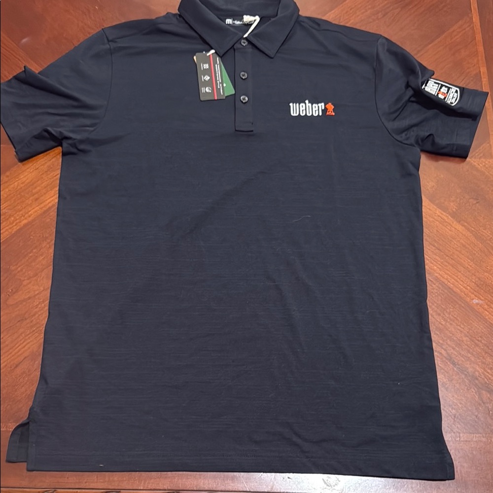 NWT Travis Mathew Black Polo Shirt 1/4 button front
